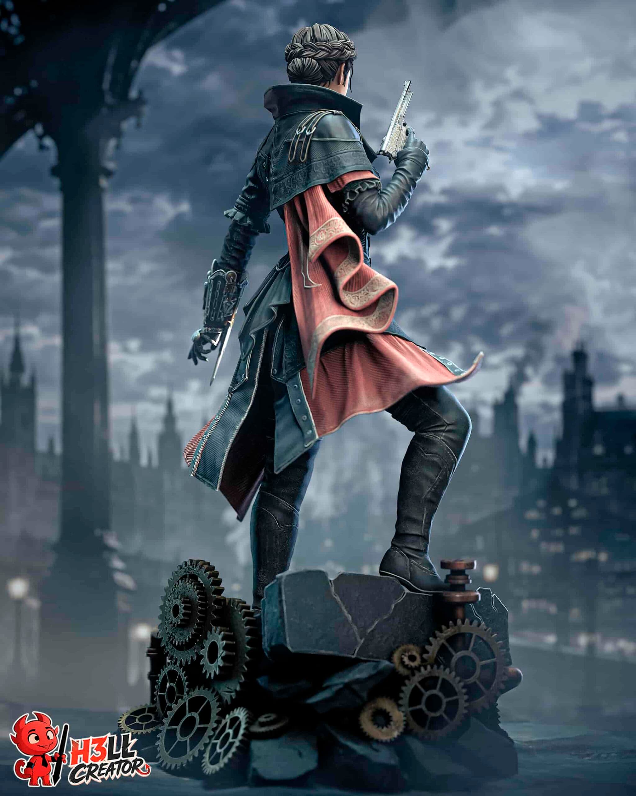 🗡️🇬🇧 فیگور ایوی فرای Evie Frye اساسینز کرید ارتفاع 40 سانتیمتر | جنس PLA+ — تصویر ۳