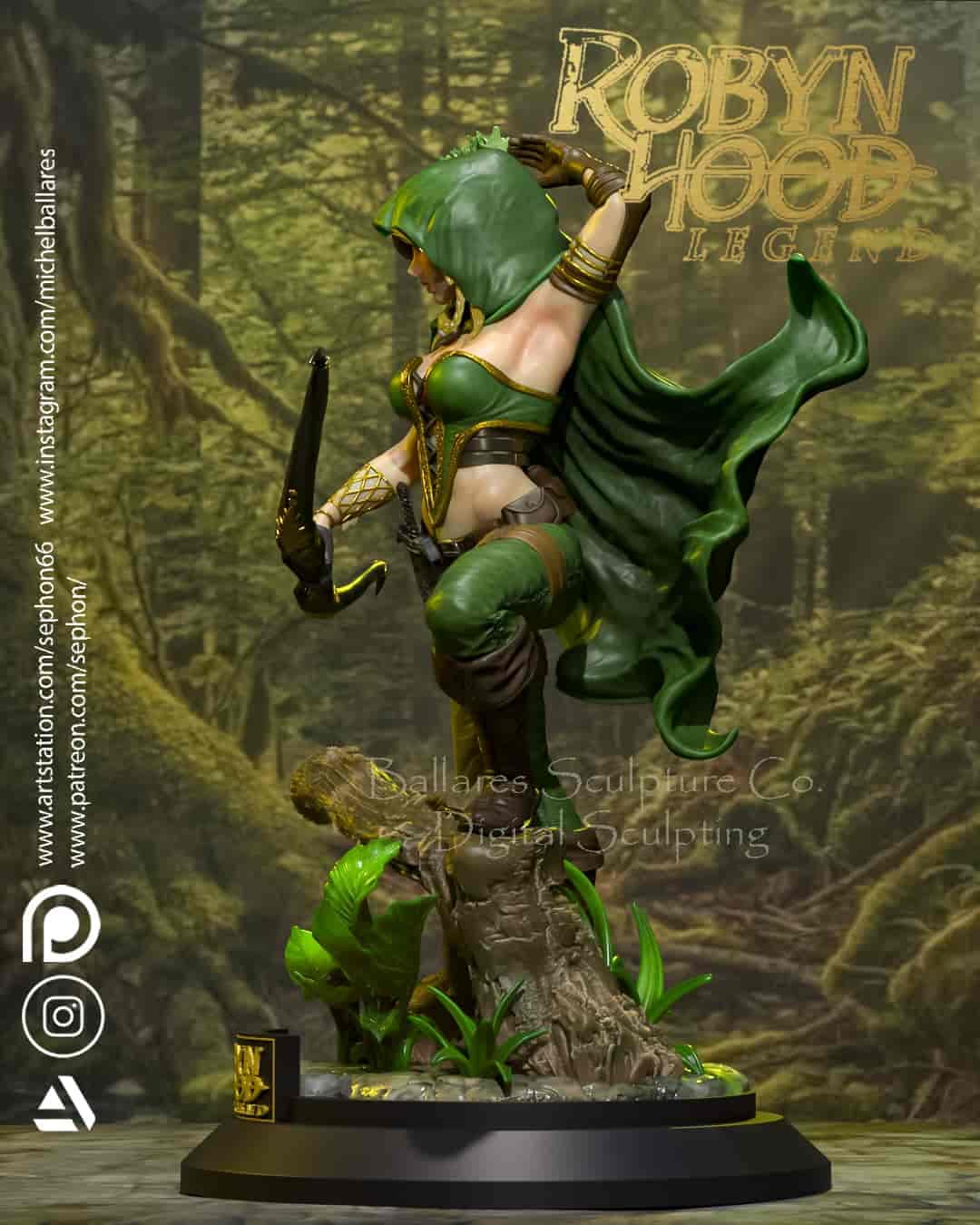 🏹 فیگور رابین هود زن Robyn Hood ارتفاع 40 سانتیمتر | جنس PLA+ — تصویر ۴