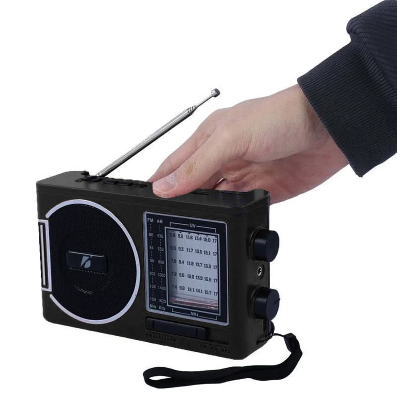 اسپیکر رادیو KBroad مدل KTF-1646 – مشکی – TCO (دارای چراغ قوه و پنل خورشیدی) — تصویر ۶