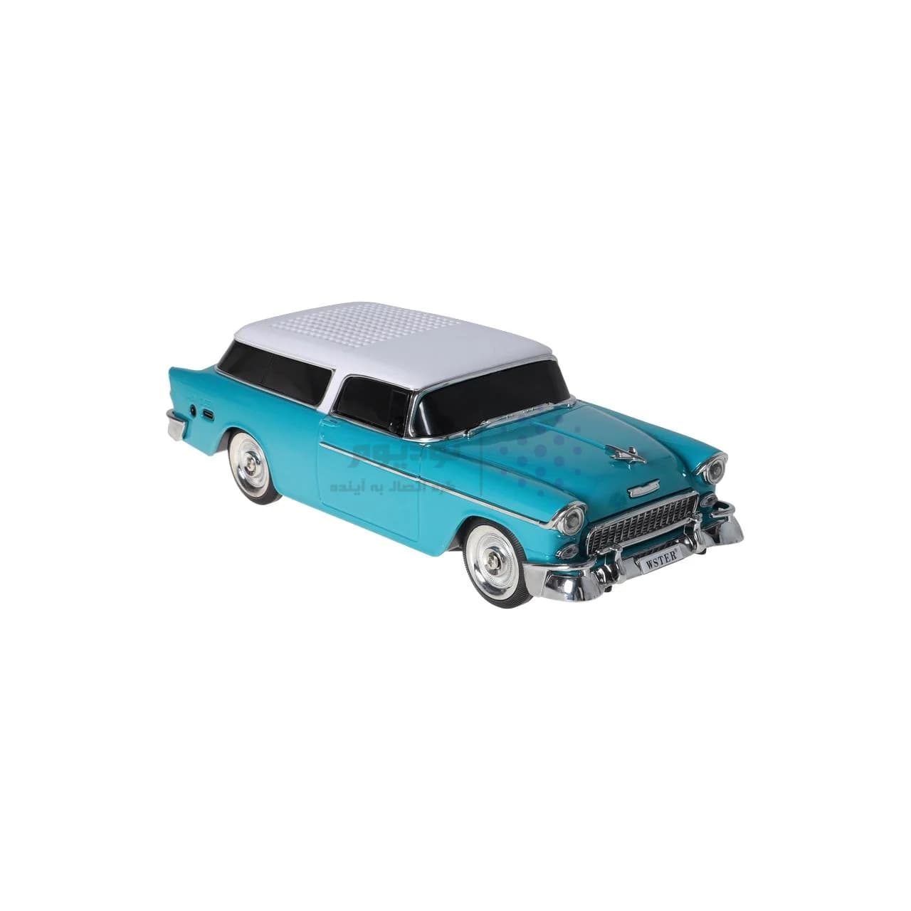 اسپیکر بی سیم طرح ماشین کلاسیک WSTER مدل WS-1955 – سبز آبی – MMX — تصویر ۲