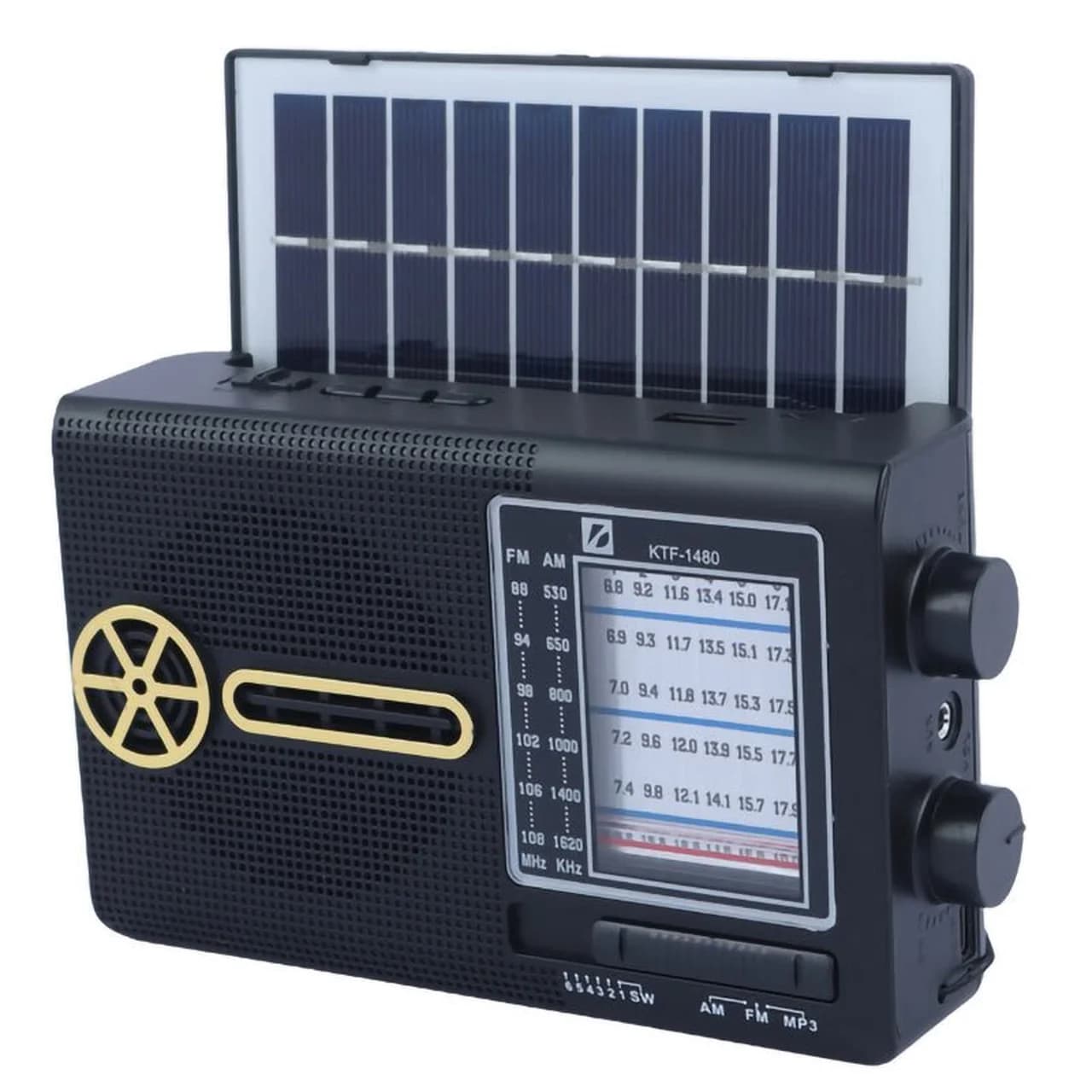 اسپیکر رادیو BIG SOUND مدل KTF-1480 – مشکی – TCO (دارای چراغ قوه و پنل خورشیدی)