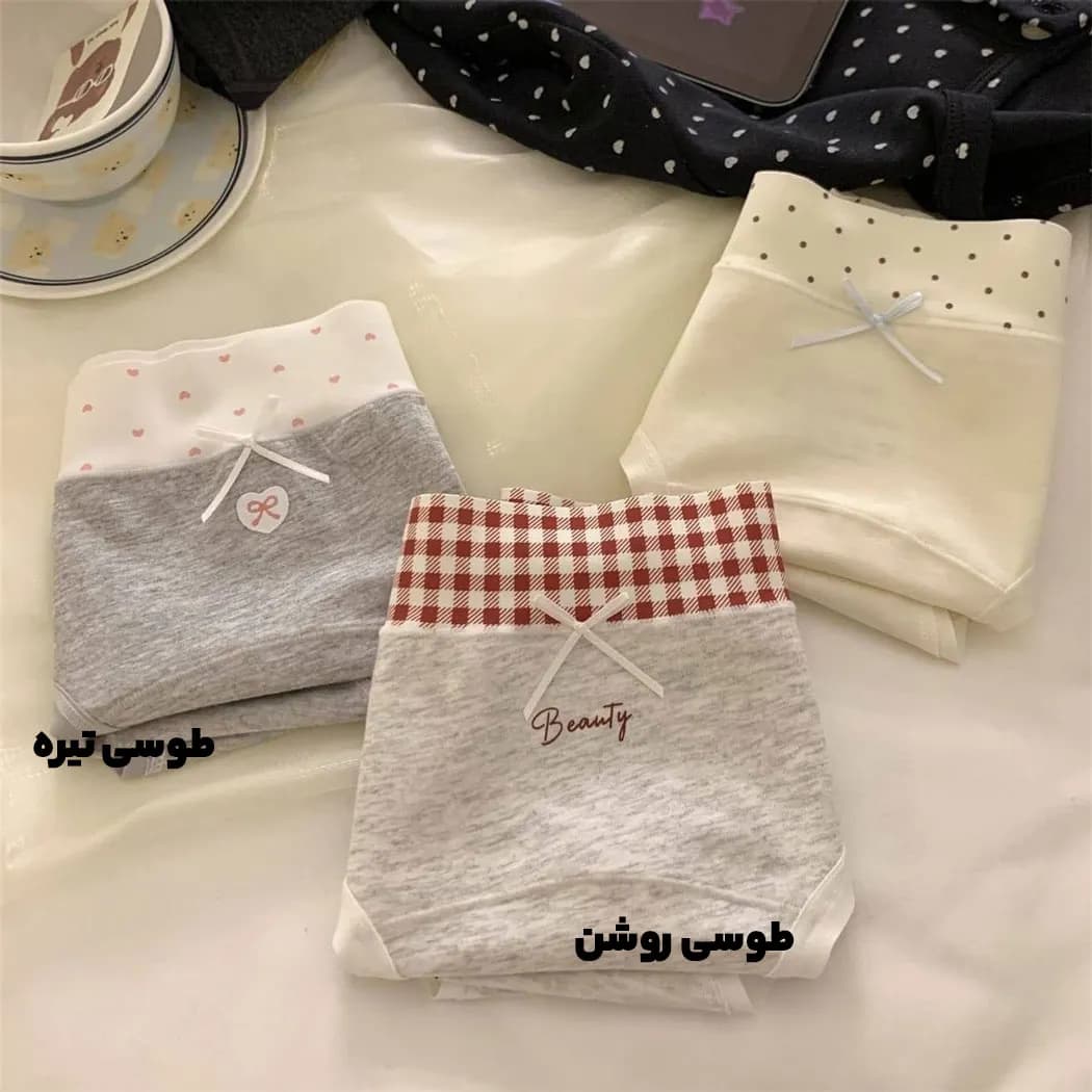 شورت نخ پنبه فانتزی زنانه ls2360 — تصویر ۶