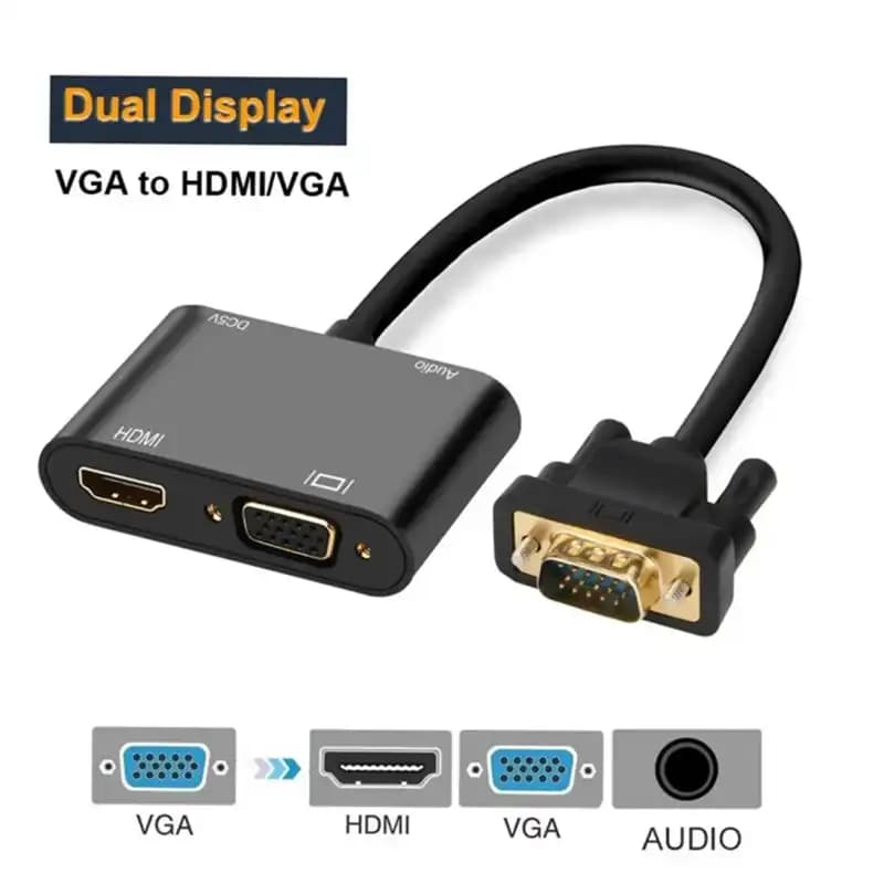 تبدیل VGA به VGA+HDMI باصدا و پاور
