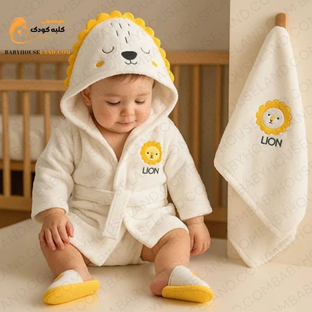 پک حوله ۳تیکه طرح شیر Bebitof 30024-02