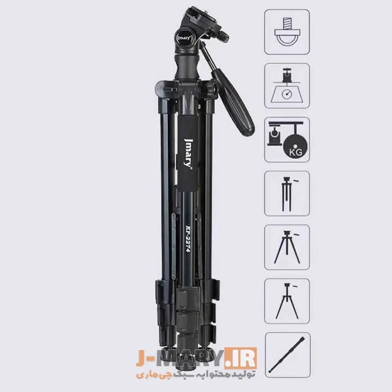 سه پایه دوربین جیماری مدل Jmary KP-2274 + هدیه — تصویر ۵