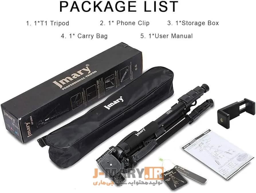 سه پایه جیماری مدل Jmary KP-2264 قرمز – مشکی – آبی +🎁هدیه — تصویر ۵