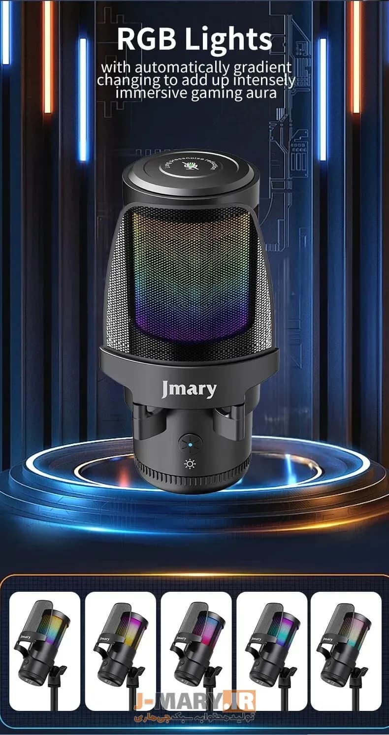 میکروفون حرفه ای جی ماری مدل Jmary MC-PW13 رومیزی + هدیه — تصویر ۲