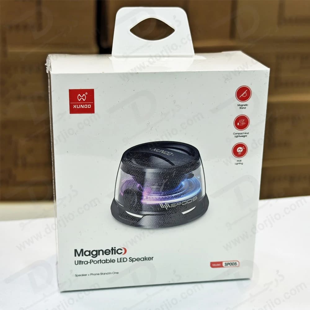 مینی اسپیکر بلوتوثی مگنتی RGB دار مدل SP005 برند XUNDD — تصویر ۵