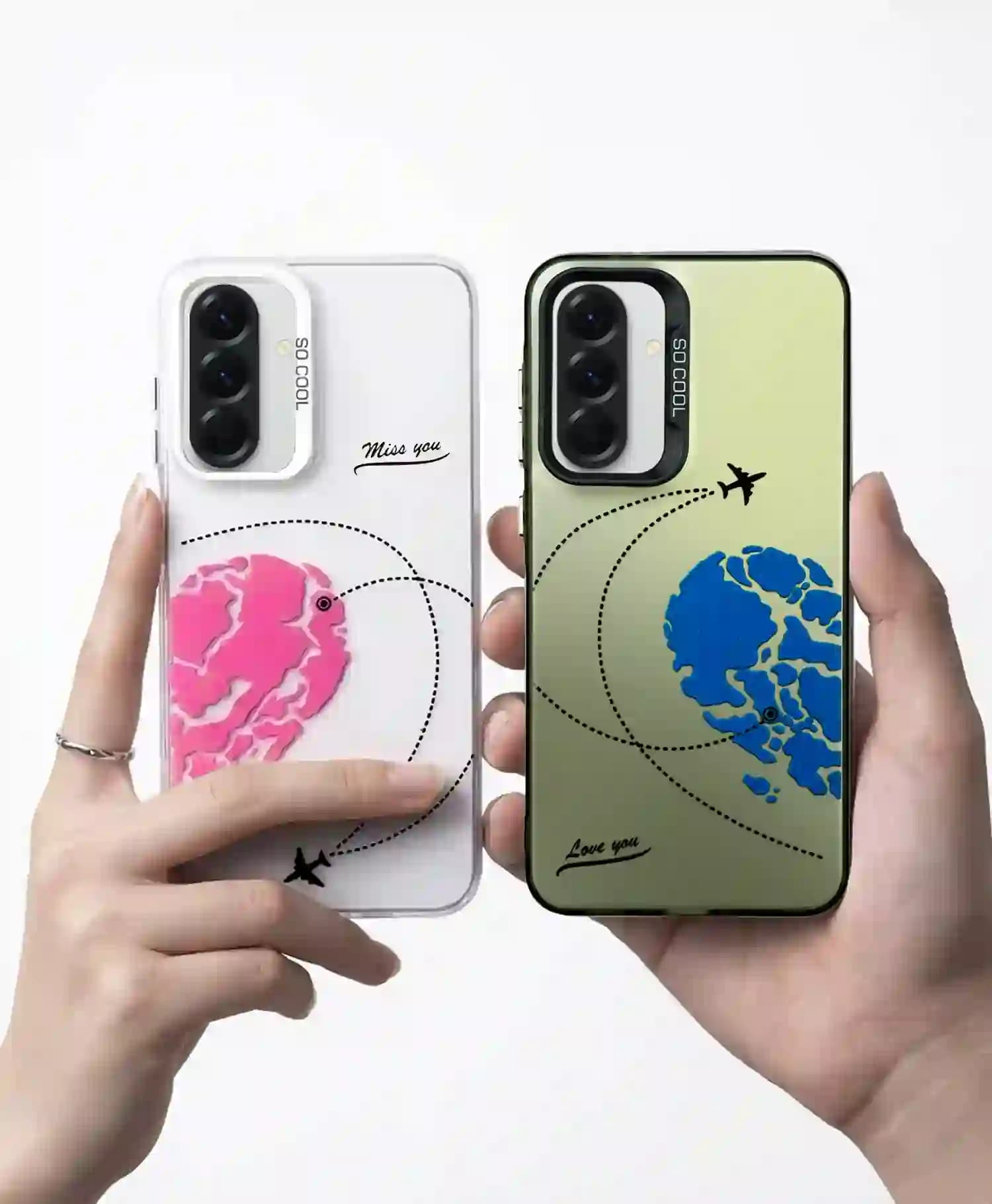 قاب ست کاپلی So Cool طرح سفر عشق گوشی موبایل Samsung A56 — تصویر ۵