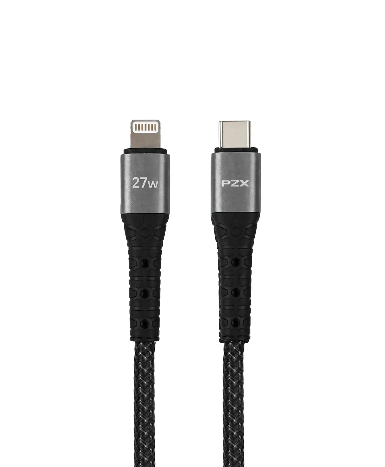 کابل تبدیل Type-C به Lightning پی زد ایکس مدل V201P 27W طول 1 متر