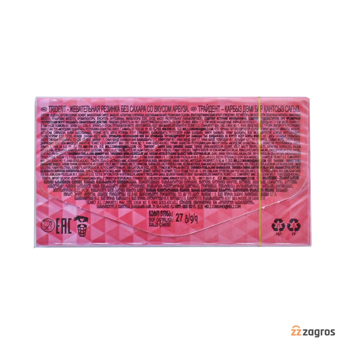 آدامس با طعم هندوانه تریدنت مدل WATERMELON بسته 14 عددی — تصویر ۲