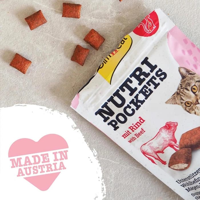 تشویقی گربه بالغ جیم کت طعم گوشت گاو وزن 60 گرم GimCat Nutri Pockets — تصویر ۳