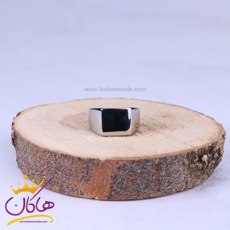 انگشتر استیل مردانه تمام نقره ای st36273