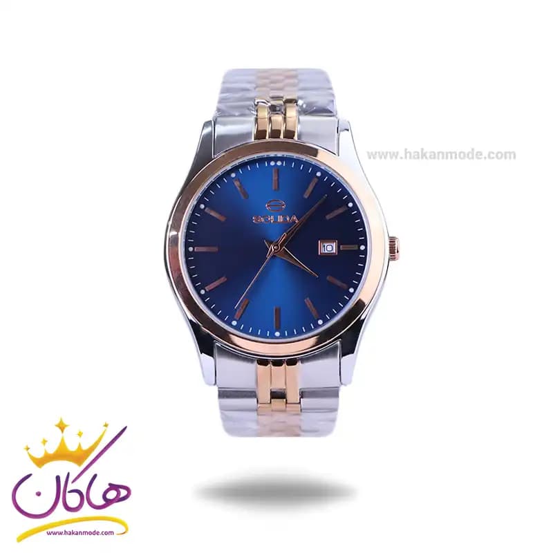 ساعت ست عقربه ای سولیدا استیل صفحه آبی 2136 — تصویر ۲