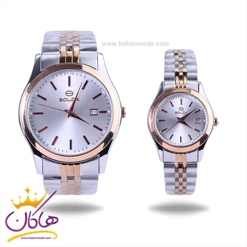ساعت ست عقربه ای سولیدا استیل صفحه سفید 2136