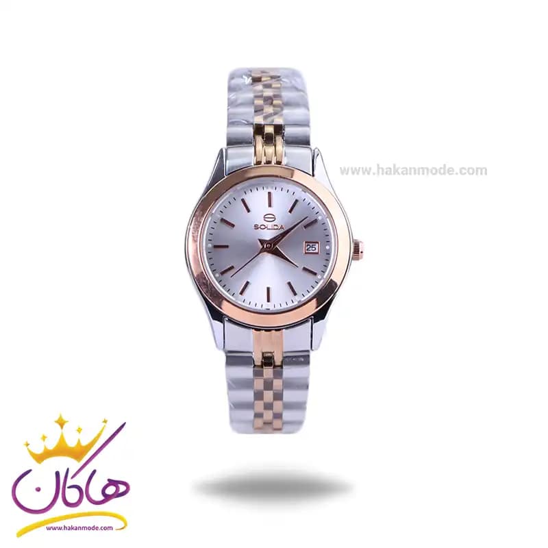 ساعت ست عقربه ای سولیدا استیل صفحه سفید 2136 — تصویر ۵