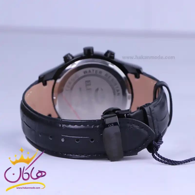 ساعت عقربه ای الگانس مردانه بند چرم مشکی G2100/1 — تصویر ۲