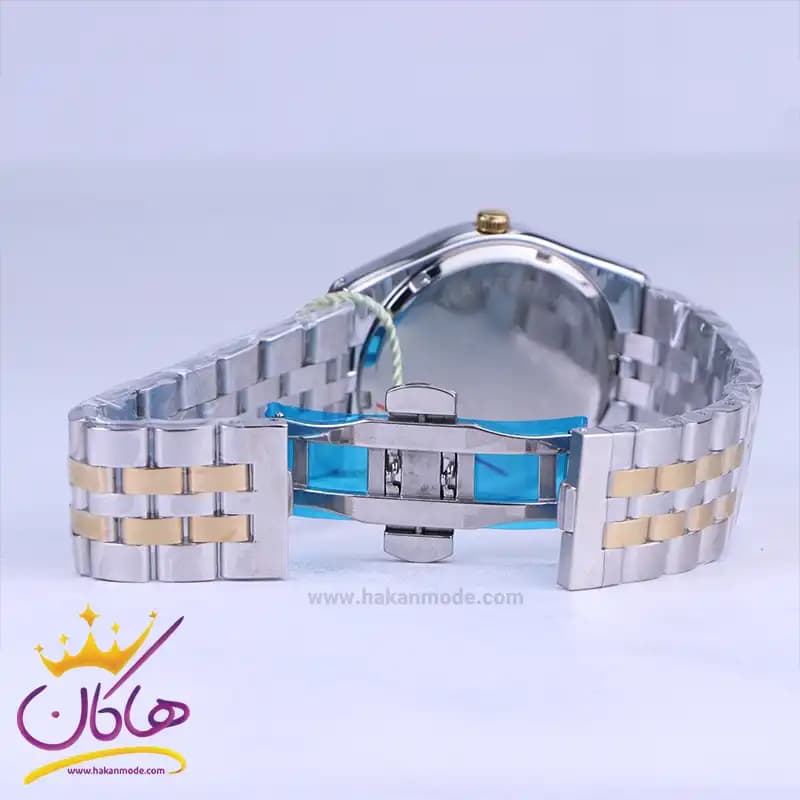 ساعت مچی ست سولیدا استیل نقره ای طلایی صفحه سبز 2140 — تصویر ۶