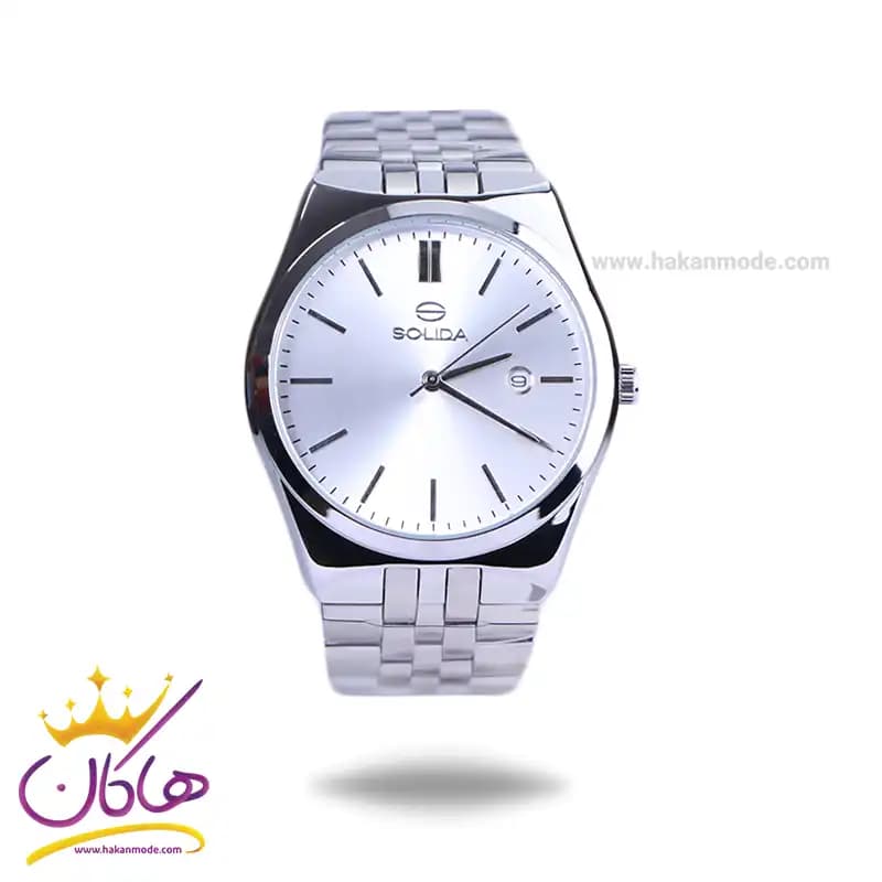 ساعت مچی ست سولیدا استیل نقره ای صفحه سفید 2140 — تصویر ۵