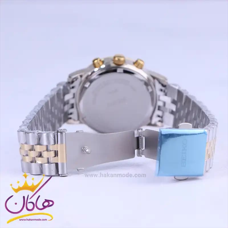 ساعت عقربه ای سیکو زنانه فلزی نقره ای طلایی صفحه سفید L22053/4 — تصویر ۳