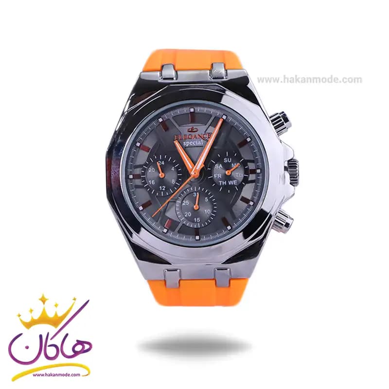 ساعت مچی الگانس اسپشیال مردانه بند رابر نارنجی ES8165/2