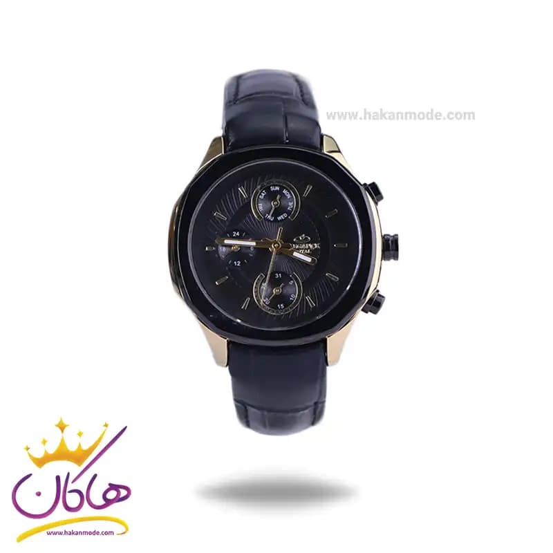 ساعت مچی الگانس رویال زنانه بند چرم مشکی ER2127/3