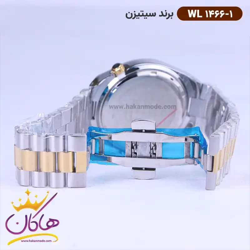 ساعت سیتیزن مردانه فلزی صفحه سورمه ای WL1466/1 — تصویر ۳
