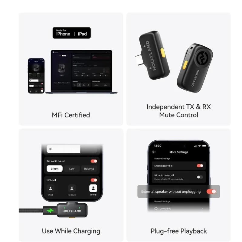 میکروفن بیسیم یقهای هالیلند مدل LARK A2 Duo — تصویر ۱۲