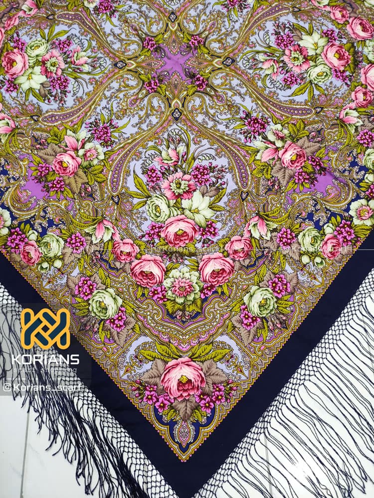 روسری ترکمن ریشه ابریشم خاص کد Rw8672 — تصویر ۲