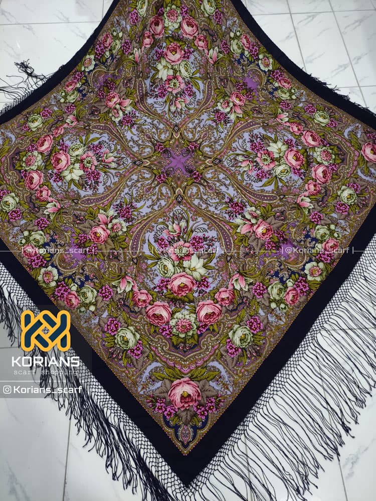 روسری ترکمن ریشه ابریشم خاص کد Rw8672 — تصویر ۳
