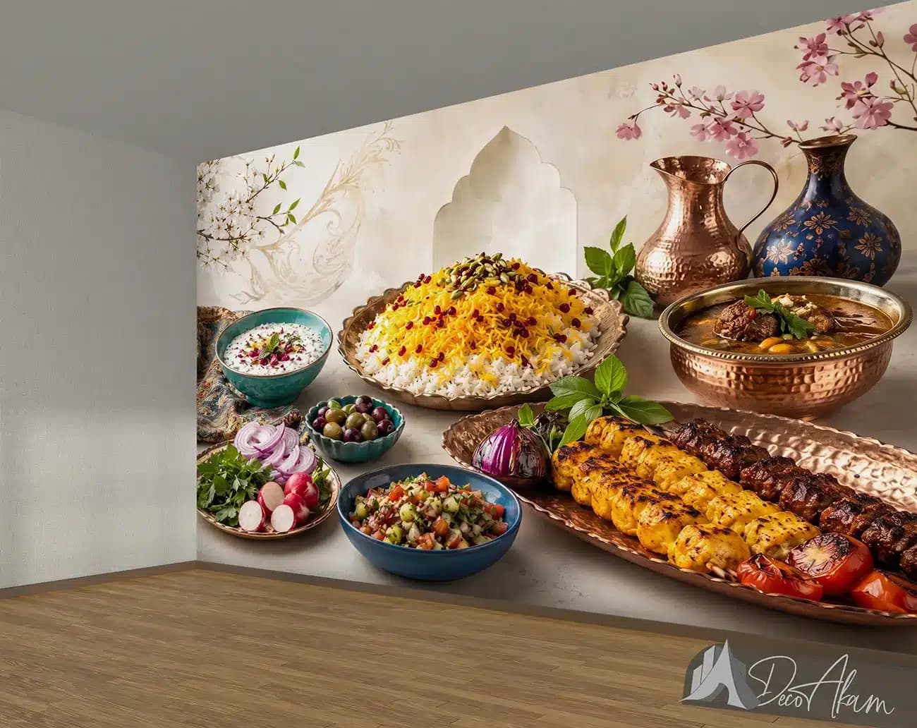 پوستر دیواری چلوکباب و جوجه با زمینه روشن کد DA-(1152) | دکور رستوران ایرانی — تصویر ۳