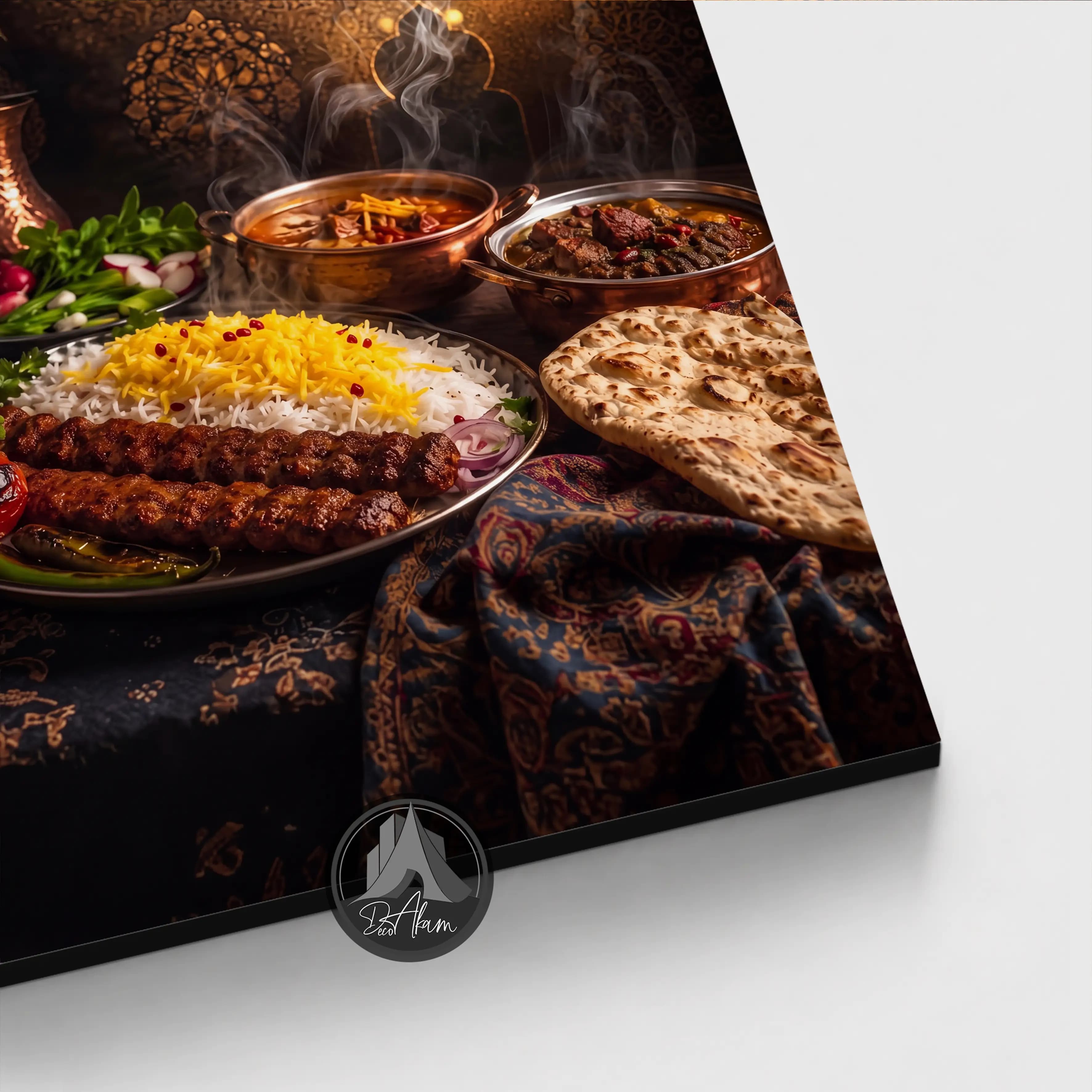 تابلو سفره چلوکباب و خورشت ایرانی کد DA-(1155) | دکور سفرهخانه — تصویر ۲