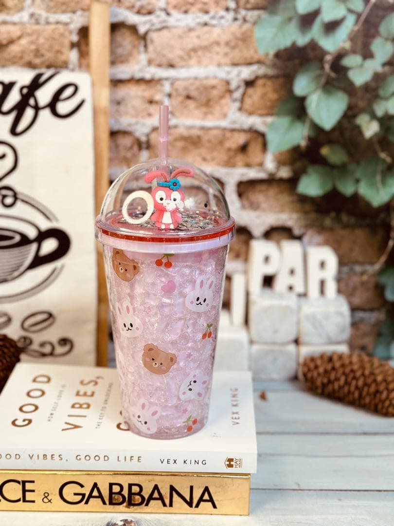 ماگ اسموتی 2 جداره ژل دار طرح خرگوشی کد 2610 — تصویر ۳
