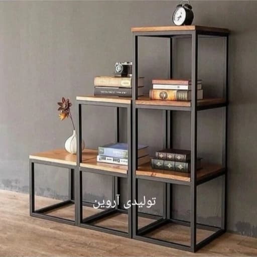شلف ایستاده چوب فلز مدل پیراسته با ارسال از کرج مبلمان اورلین مدل 962670