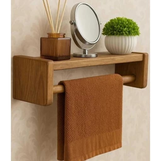 شلف دیواری جای حوله طاقچه دار مبلمان اورلین مدل 962607