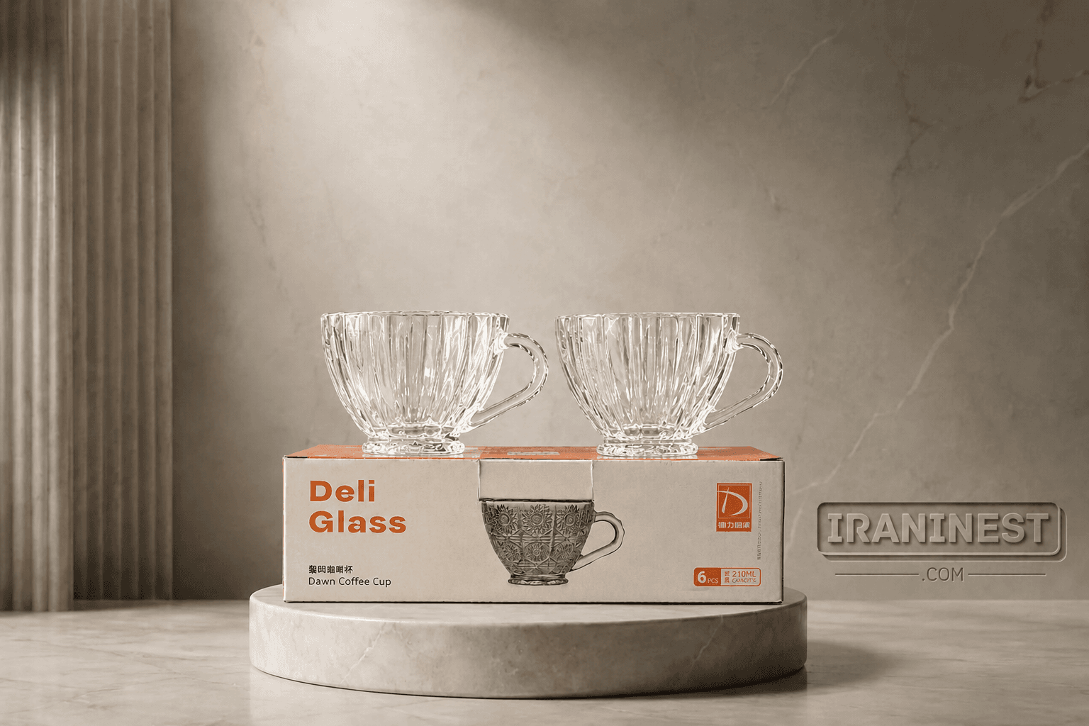 فنجان شیشه ای 6 عددی مدل DELI GLASS کد 052