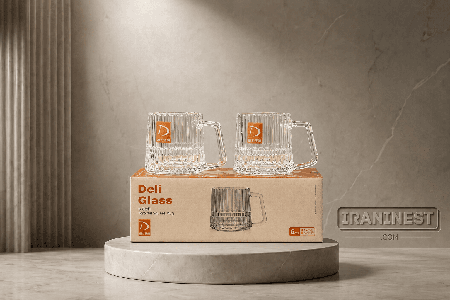 نیم لیوان دسته دار 6 عددی مدل DELI GLASS کد 170401
