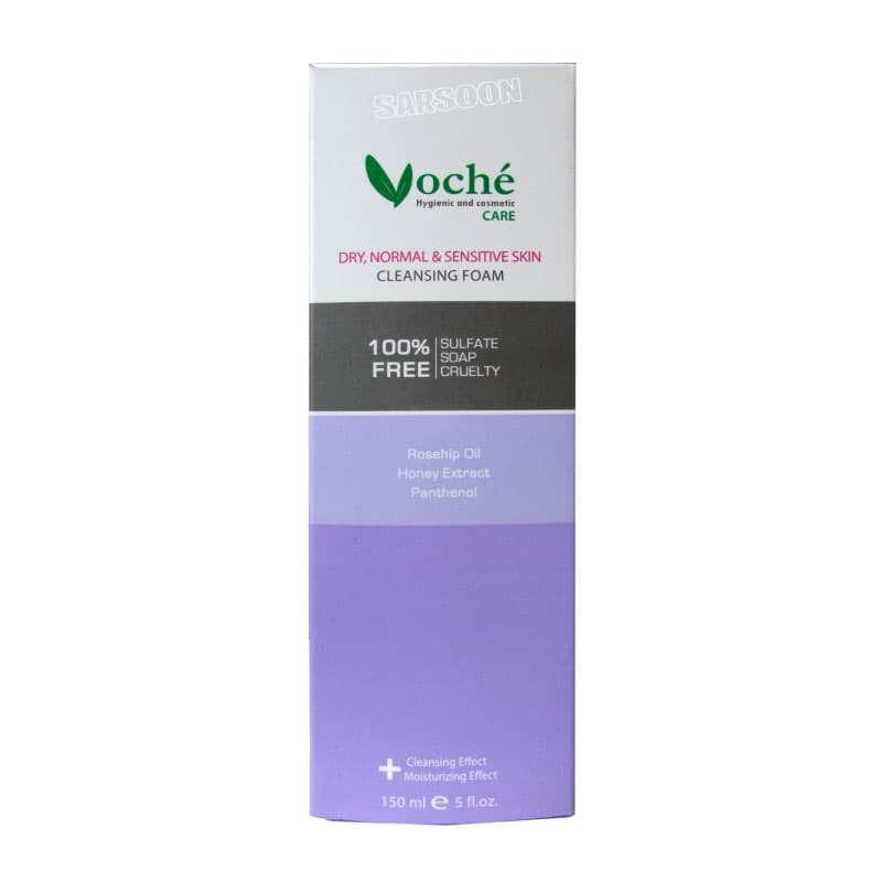 فوم شستشوی صورت پوستهای خشک و معمولی وچه Voche Dry And Sensitive Skin Cleansing Foam