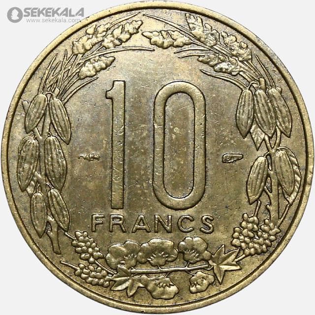 سکه 10 فرانک نایاب کامرون 1958 (آفریقای استوایی مستعمره فرانسه) — تصویر ۲