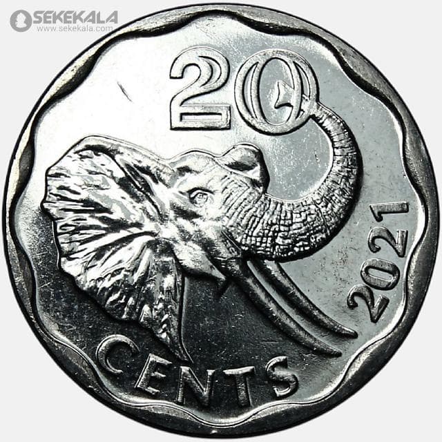 سکه کمیاب 20 سنت سوازیلند 2021 (ESWATINI)(UNC)