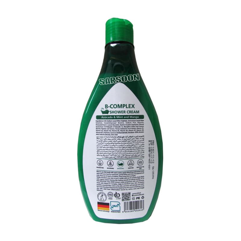 شامپو بدن کرمی آووکادو و نعنا آدرا 400 میلی لیترAdra Avocado And Mint Shower Cream 400 ml — تصویر ۲