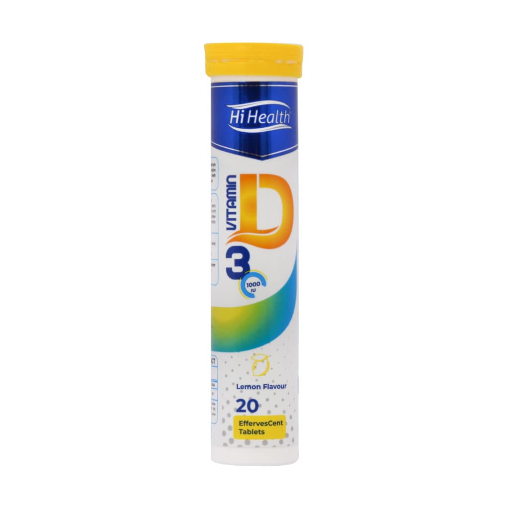 قرص جوشان ویتامین دی3 1000 واحد های هلث 20 عددی Hi Health Vitamin D3 1000 20 Effervescent Tabs