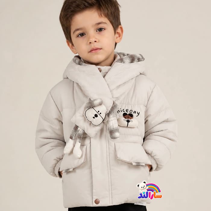 کاپشن پسرانه وارداتی طرح سگ برجسته 2 تا 6 سال