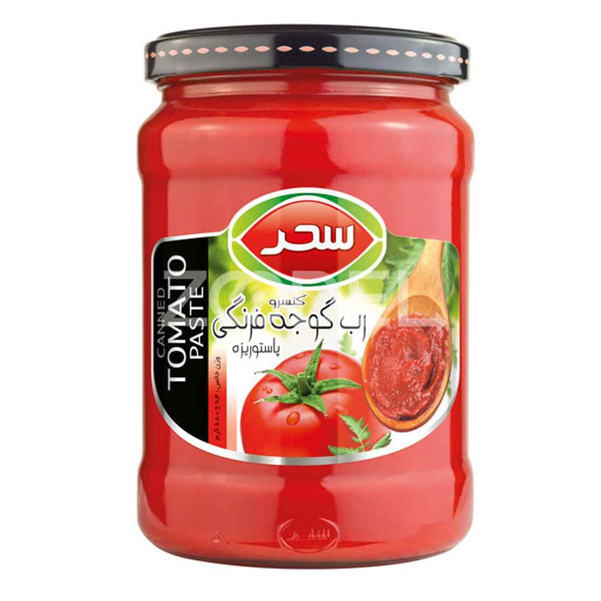 کنسرو رب گوجه فرنگی شیشه سحر 680 گرم