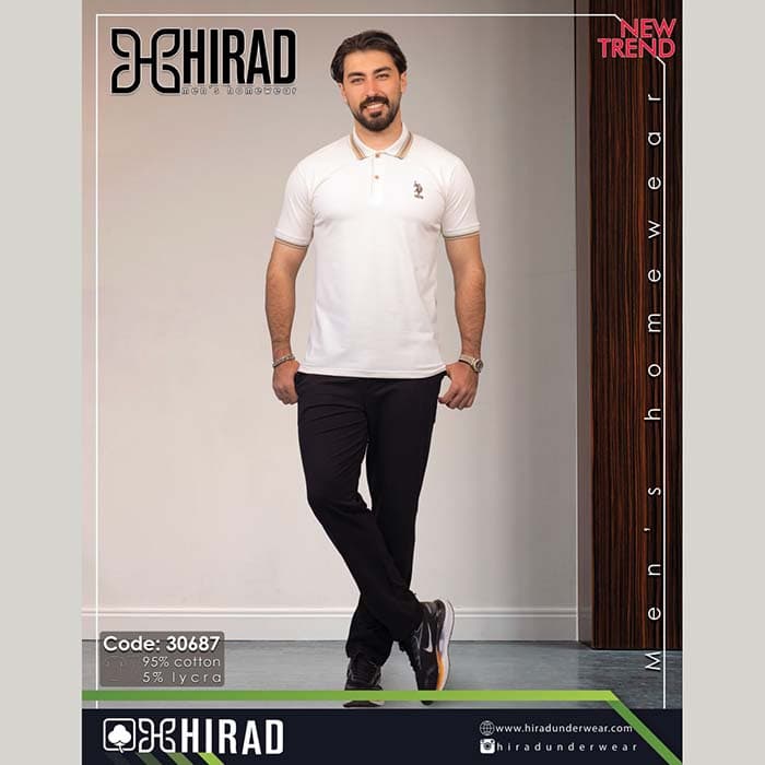 ست تیشرت و شلوار دورس مردانه مدل 30687 برند هیراد نخ پنیه سایز XL کد 41504