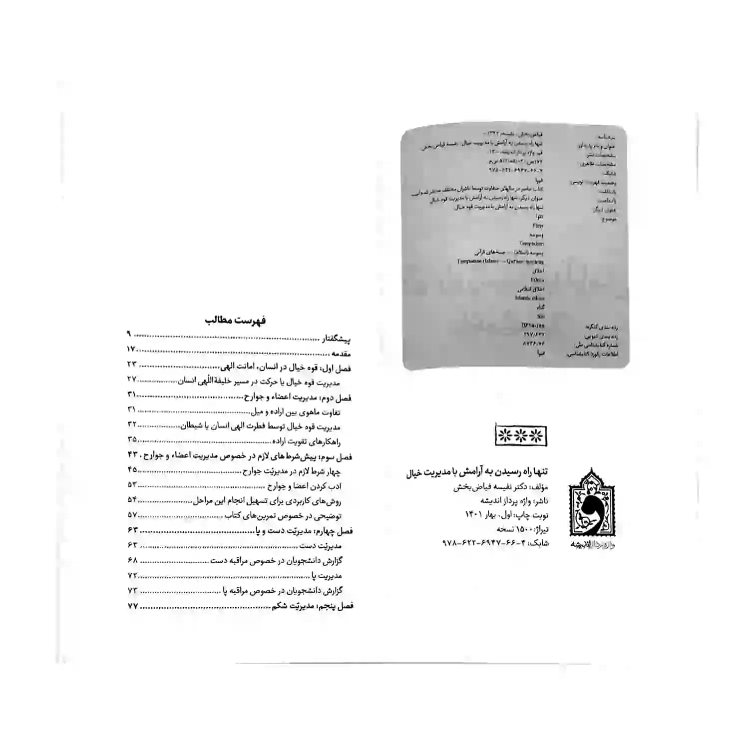 کتاب تنها راه رسیدن به آرامش با مدیریت خیال-واژه پرداز کد 103945 — تصویر ۶
