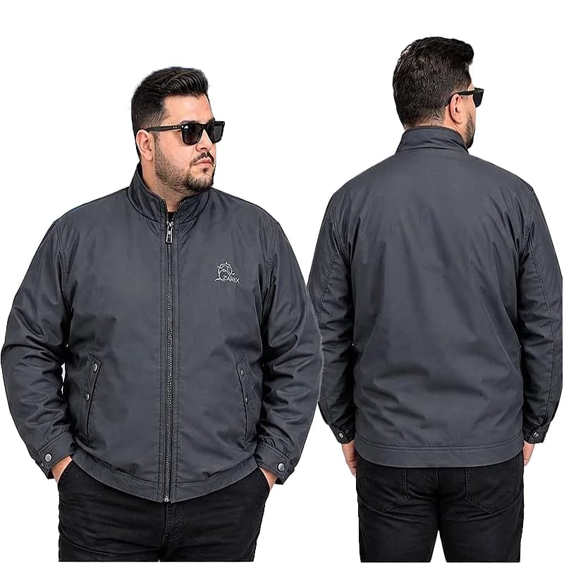 کاپشن دورو مردانه سایز بزرگ 5XL تا 8XL ضد آب | یقه ایستاده — تصویر ۵
