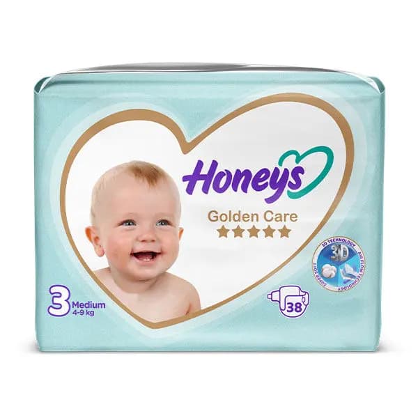 پوشک بچه هانیز سایز 3 بسته 38 عددی – Honeys Medium