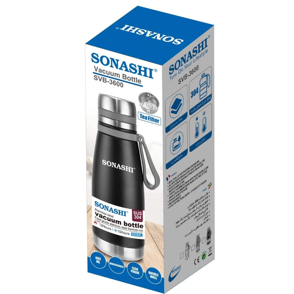 فلاسک استیل سوناشی مدل SVB-3600 ظرفیت 600 میلیلیتر (با 18 ماه گارانتی Mi Service) — تصویر ۷
