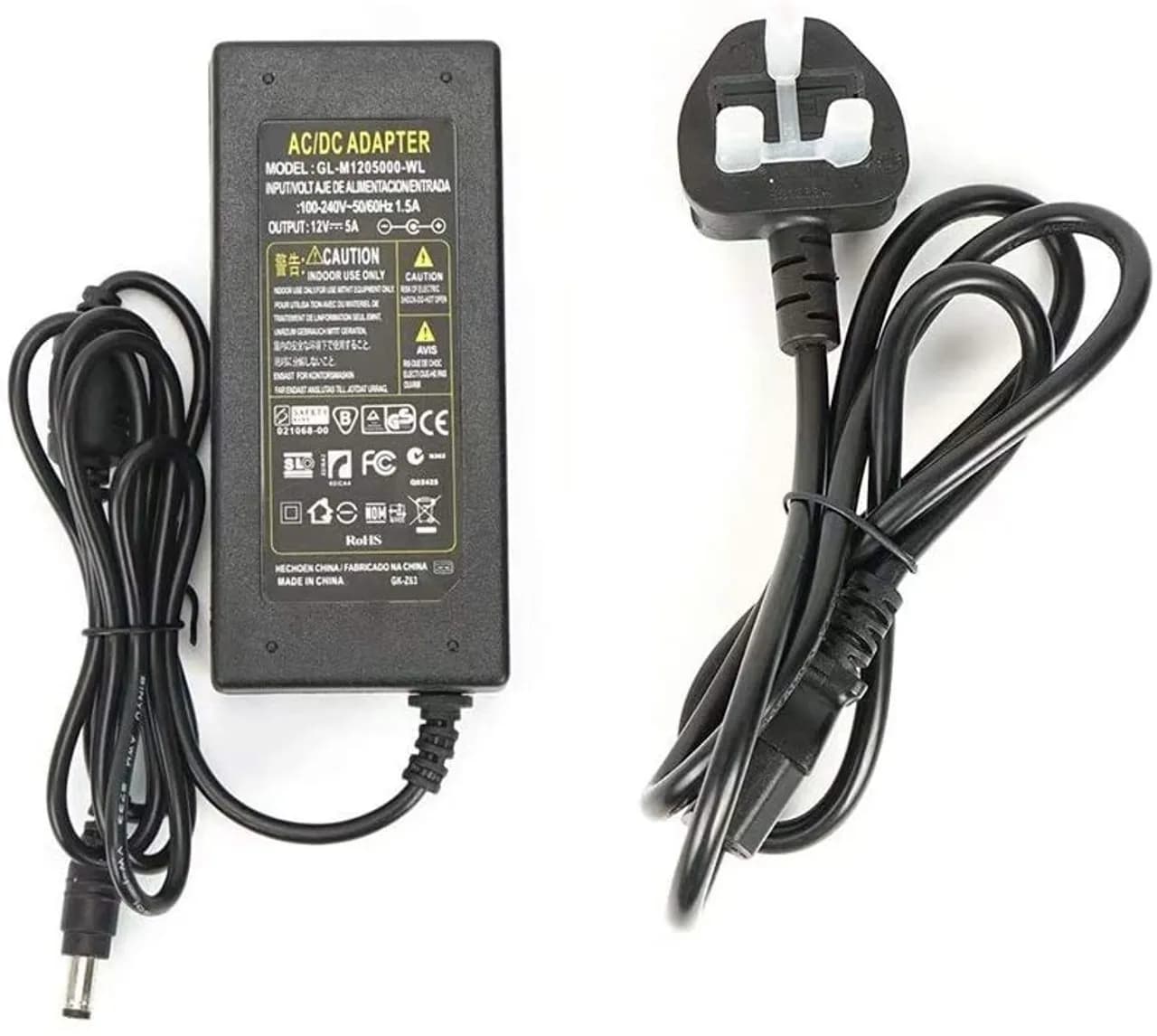 آداپتور برق ۱۲ ولت ۵ آمپر ۶۰ وات مخصوص مانیتور | AC 100-240V to DC 12V 5A 60W Power Adapter
